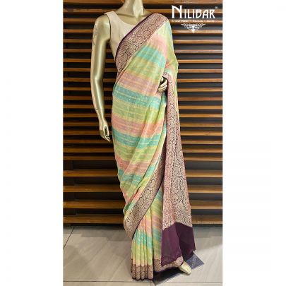 Multicolored Georgette Banarasi Saree