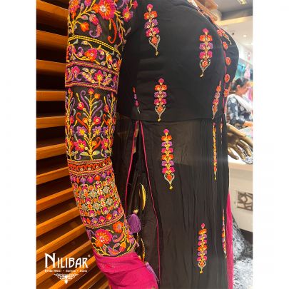 ebony Black Georgette Palazzo Suit