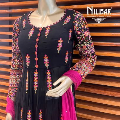 ebony Black Georgette Palazzo Suit