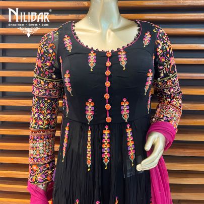 ebony Black Georgette Palazzo Suit