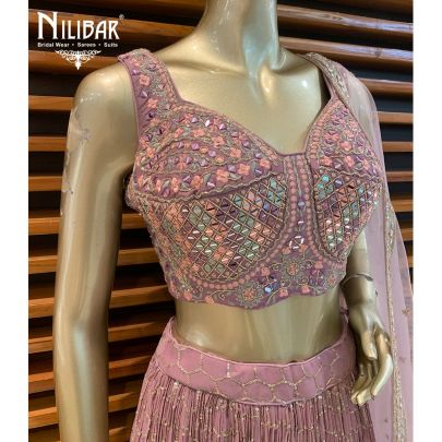 Mauve Georgette Lehenga