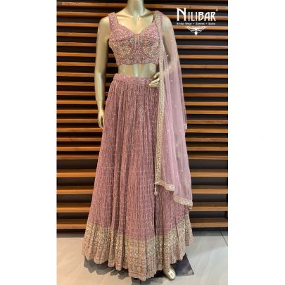 Mauve Georgette Lehenga