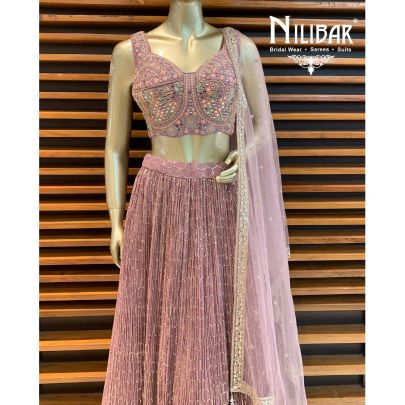 Mauve Georgette Lehenga