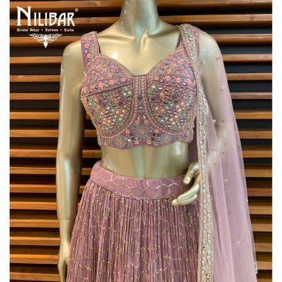 Mauve Georgette Lehenga