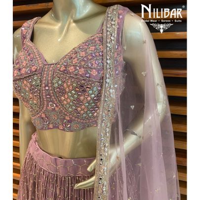Mauve Georgette Lehenga