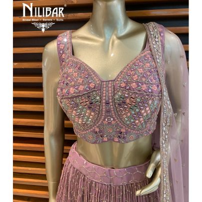 Mauve Georgette Lehenga