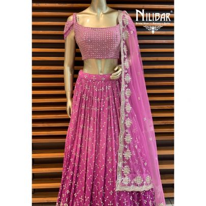 Persian Pink Georgette Lehenga