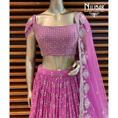 Persian Pink Georgette Lehenga