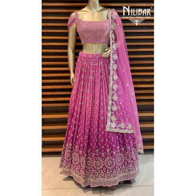 Persian Pink Georgette Lehenga