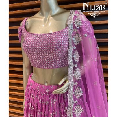 Persian Pink Georgette Lehenga