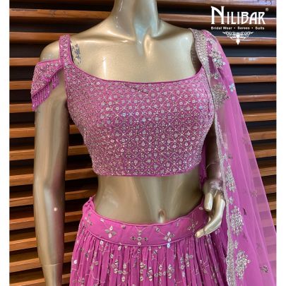 Persian Pink Georgette Lehenga