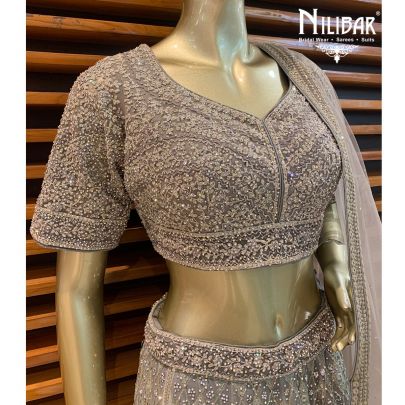 Pista Georgette Lehenga