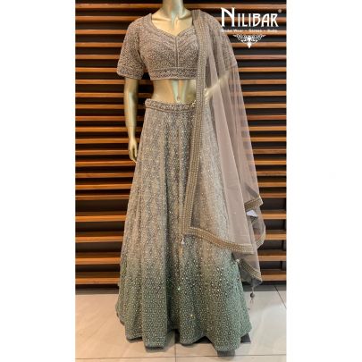 Pista Georgette Lehenga
