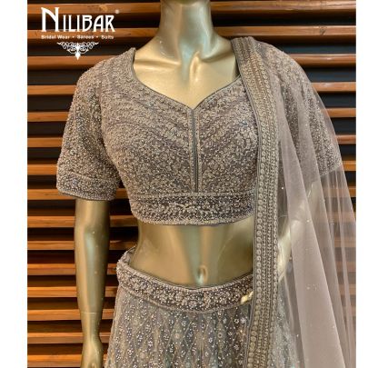 Pista Georgette Lehenga