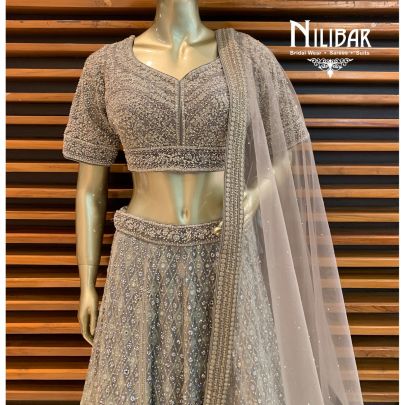 Pista Georgette Lehenga