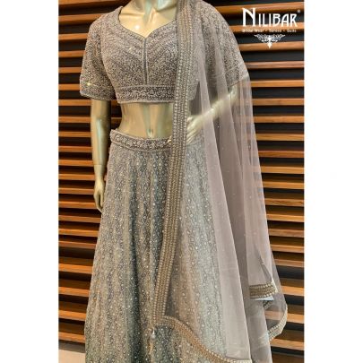 Pista Georgette Lehenga