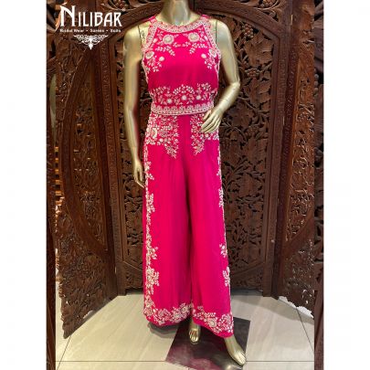 Punch Pink Silk Jumpsuit