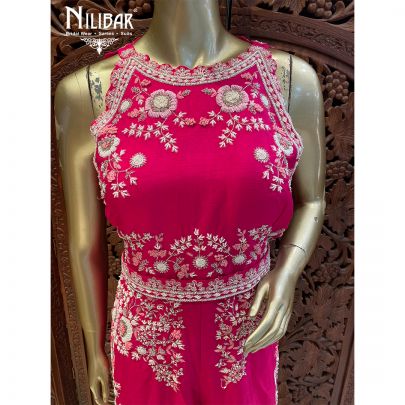 Punch Pink Silk Jumpsuit
