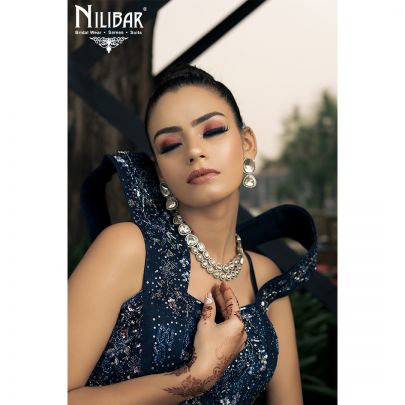 Blue Net Gown