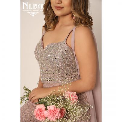 Mauve Georgette Palazzo Set