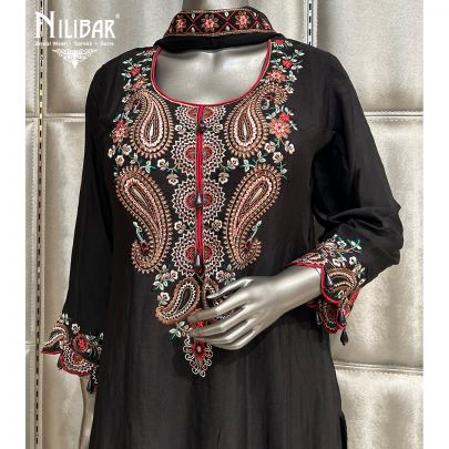 Black Chinon Flared Palazzo