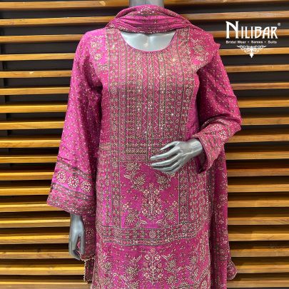 Purple Pink Crepe Palazzo Suit