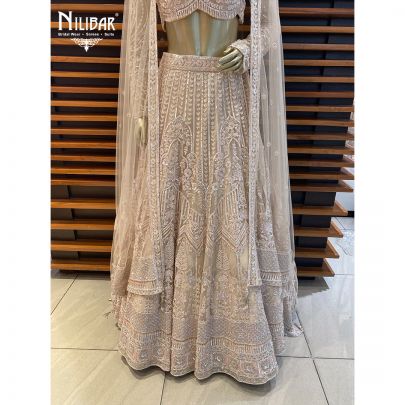 Antique Beige Net Lehenga
