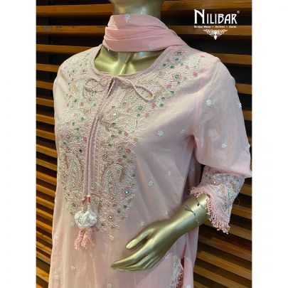 Pink Cotton Kurti Set