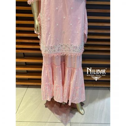 Pink Cotton Kurti Set