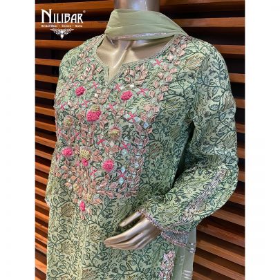Pear Green Cotton Kurti Set