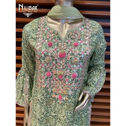 Pear Green Cotton Kurti Set