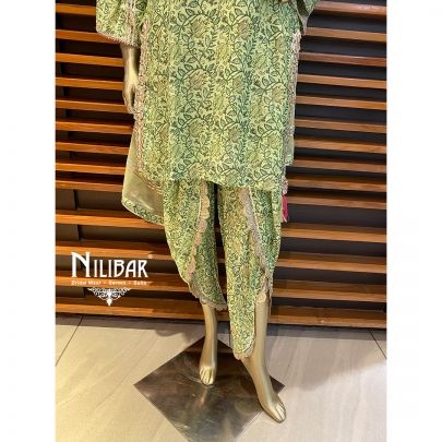 Pear Green Cotton Kurti Set