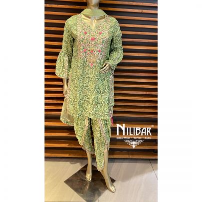 Pear Green Cotton Kurti Set