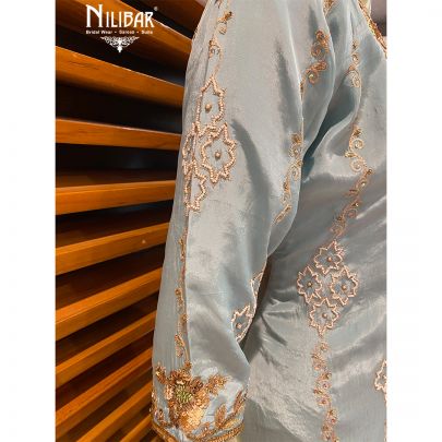 Sky Blue Crepe Salwar Suit Set
