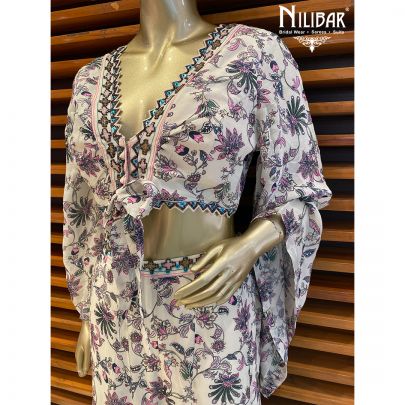 Bone White Chinon Indo Western Suit