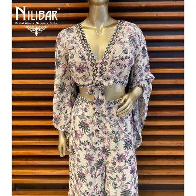 Bone White Chinon Indo Western Suit