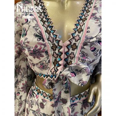 Bone White Chinon Indo Western Suit