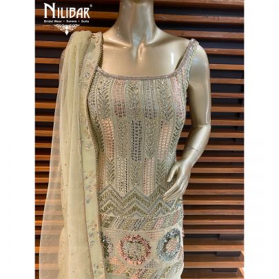 Tea Green Georgette Garara Suit