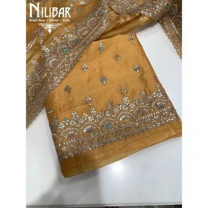 Mango Organza Unstitched Suit