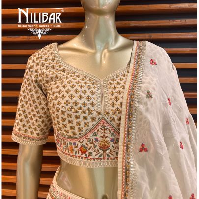 Cream Sil Bridal Lehenga