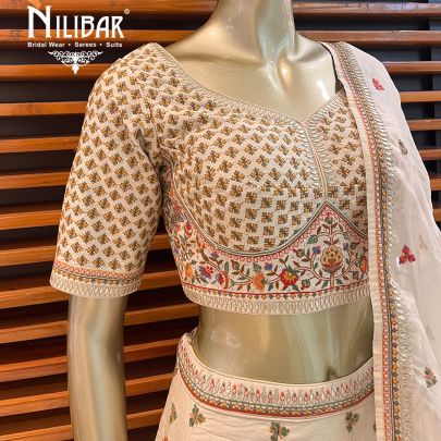 Cream Sil Bridal Lehenga
