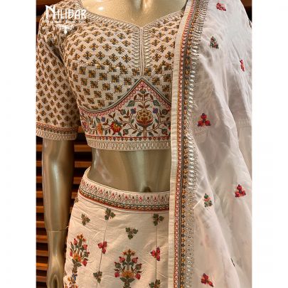 Cream Sil Bridal Lehenga