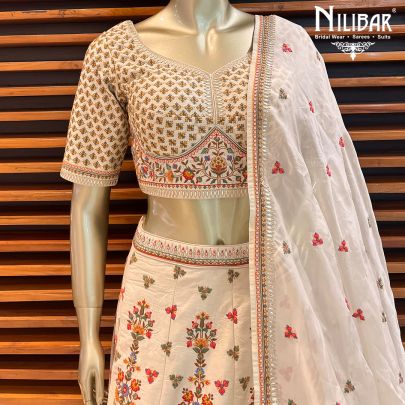 Cream Sil Bridal Lehenga