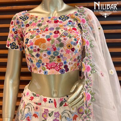 Off White Organza Bridal Lehenga