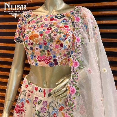 Off White Organza Bridal Lehenga