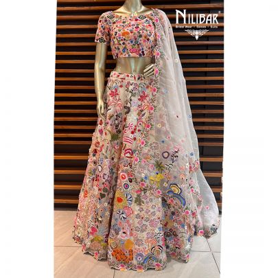 Off White Organza Bridal Lehenga