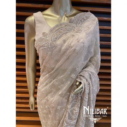 Beige Lamé  Saree
