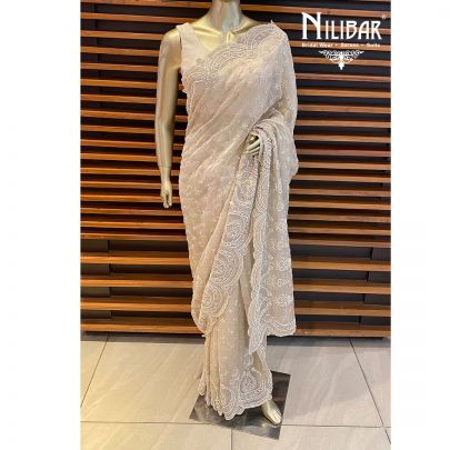 Beige Lamé  Saree