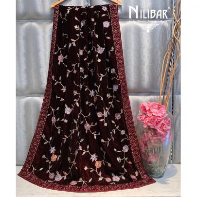 Currant Red Velvet Dupatta