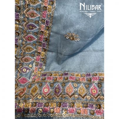 Grey Velvet Dupatta